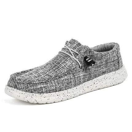 Men's Canvas Loafers | EVA Outsole | Premium Washed Canvas | Elastic Laces | Lightweight Comfort | Rounded Toe Design | Breathable Fabric | Odor-Reducing Insole | Machine Washable | Ideal Casual Shoe