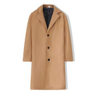 Men's Slim-Fit Long Trench Coat | British Style Outerwear | Classic Lapel Collar | All-Season Jacket | Black Grey Beige | Tailored Formal Look | Elegant Men's Coat | High-Quality Material
