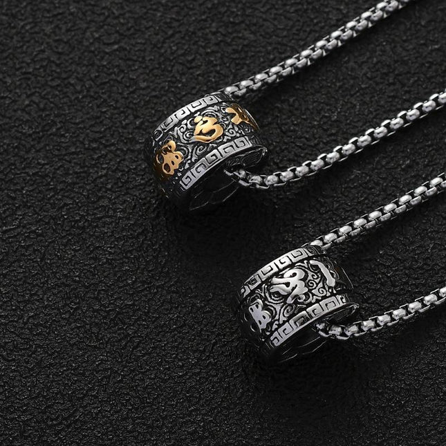 Retro Cloud Pendant Necklace | Vintage Style Cylinder Design | Trendy Jewelry Accessory | Unique Pendant for Women | Fashionable Necklace | Ideal Gift