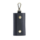 Cowhide Key Case for Men | Retro Casual Style | Waist Hanging Design | Button Closure | Short Length | Hook Element | Plain Pattern