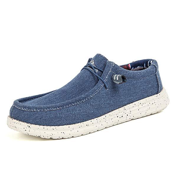 Men's Canvas Loafers | EVA Outsole | Premium Washed Canvas | Elastic Laces | Lightweight Comfort | Rounded Toe Design | Breathable Fabric | Odor-Reducing Insole | Machine Washable | Ideal Casual Shoe