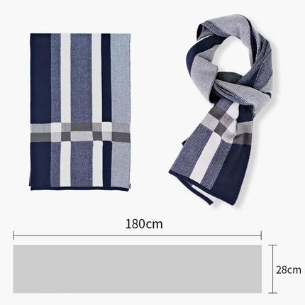 Men's Scarf | British Style Knitted Pattern | Warm & Soft | Classic Design | Versatile Length | Durable Fabric | Fashionable Winter Accessory | Perfect for Casual & Formal Wear