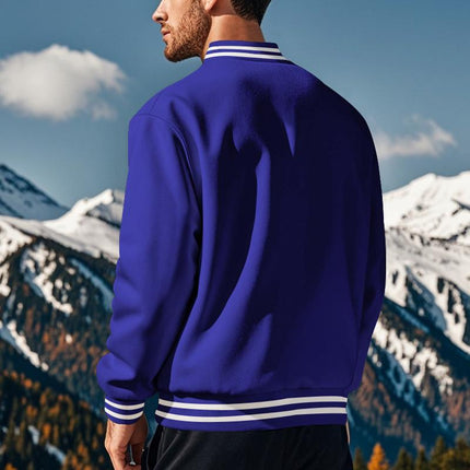 Men's Fleece Baseball Jacket | Stand Collar | Casual Sports Outerwear | Warm & Cozy | Classic Style | Ribbed Cuffs & Hem | Multiple Pockets | Durable & Lightweight | Stylish Color Options | Perfect for Layering