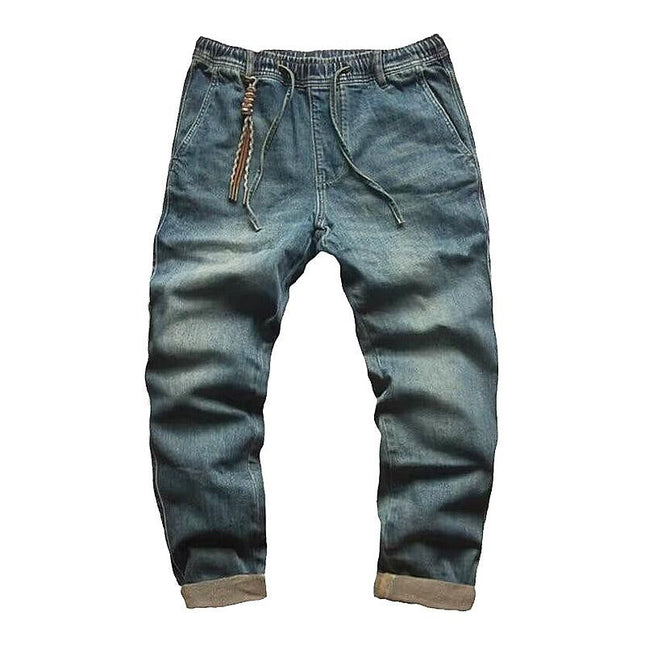 Men's Straight-Leg Jeans | Relaxed Fit | Solid Color | Drawstring Waist | High-Quality Denim | Comfortable & Durable | Casual Everyday Wear | Versatile Year-Round Style | Variety of Sizes Available