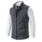 Men's Knitted Vest | Solid Color | Stand Collar | Sleeveless | Casual Outerwear | Tailored Fit | High-Quality Fabric | Stylish Layering | Transitional Seasons | Versatile Apparel | Modern Design