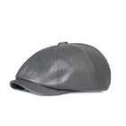 Men's Beret | Retro Solid Color | PU Leather | Water-Resistant | Soft Lining | Elastic Fit | Durable | Versatile Accessory | Black | Brown | Blue | Gray | Fashionable Headwear