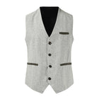 Men's Vintage Leather Vest | Single Breasted | V-Neck | Slim Fit | Casual Style | Polyester Blend | Adjustable Buckle | Suitable for Spring Autumn Winter | Versatile for Business, Dating, Party, Daily Wear