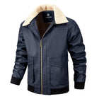 Men's Leather Jacket | Casual Plush Lapel Coat | Soft Leather Outerwear | Regular Fit | Hip-Length | Plush Collar Warmth | Solid Color Design | Versatile for Fall & Winter | Long Sleeves | Chic Rugged Look