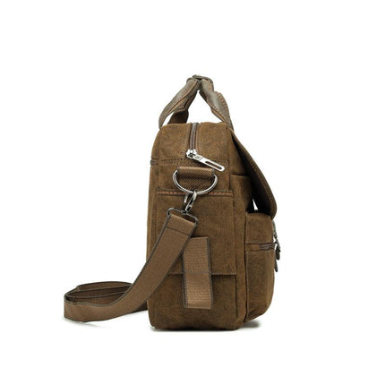 Men's Crossbody Canvas Bag | Retro Large Capacity Shoulder Bag | Portable Design | Durable Material | Adjustable Strap | Versatile Use | Daily Commute & Travel