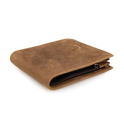 Premium Leather Wallet | Vintage Style | Compact & Lightweight | 3 Card Slots | 1 Zipper Pocket | Transparant ID Window | 2 Bill Pockets | Sleek Retro Design | Durable | Handmade Craftsmanship
