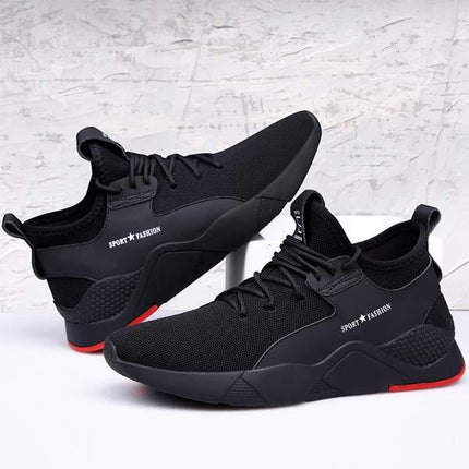 Men's Casual Running Shoes | Lightweight Flyknit Sneakers | Breathable Athletic Footwear | EVA Sockliner Comfort | Durable Flexible Outsole