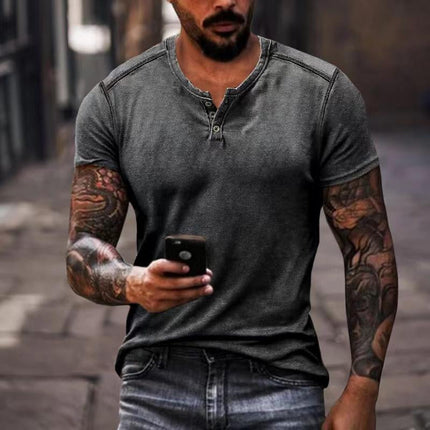 Men's Soft Polyester Henley T-Shirt | Solid Color | Short Sleeve | Casual Regular Fit | Classic Buttoned Placket | Machine Washable | Comfortable & Durable | Versatile for Casual Occasions