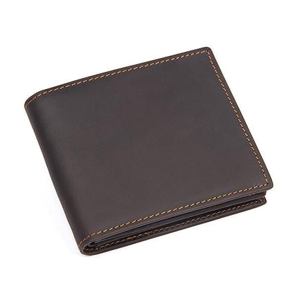 Premium Leather Wallet | Vintage Style | Compact & Lightweight | 3 Card Slots | 1 Zipper Pocket | Transparant ID Window | 2 Bill Pockets | Sleek Retro Design | Durable | Handmade Craftsmanship