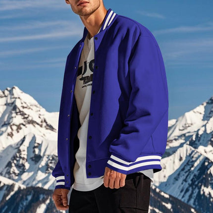 Men's Fleece Baseball Jacket | Stand Collar | Casual Sports Outerwear | Warm & Cozy | Classic Style | Ribbed Cuffs & Hem | Multiple Pockets | Durable & Lightweight | Stylish Color Options | Perfect for Layering