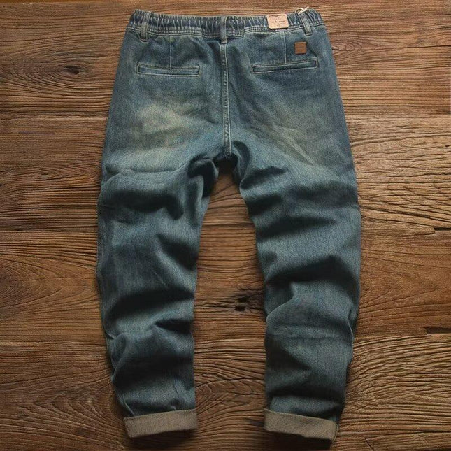 Men's Straight-Leg Jeans | Relaxed Fit | Solid Color | Drawstring Waist | High-Quality Denim | Comfortable & Durable | Casual Everyday Wear | Versatile Year-Round Style | Variety of Sizes Available