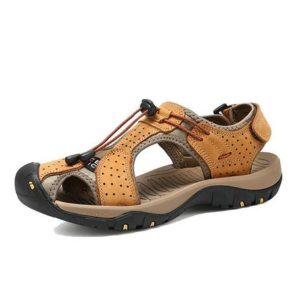 Men's Outdoor Beach Sandals | Durable Uppers | Non-Slip Outsole | Adjustable Heel Strap | Breathable Textile Lining | Toe Protection | Comfortable Everyday Wear | Summer Footwear