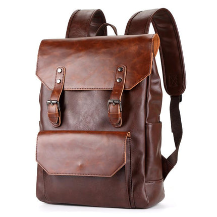 Men's Crazy Horse Leather Backpack | Large Capacity | Vintage Style | Durable | Adjustable Straps | Multiple Compartments | Laptop Sleeve | Travel Bag | Casual to Formal | High-Quality Material