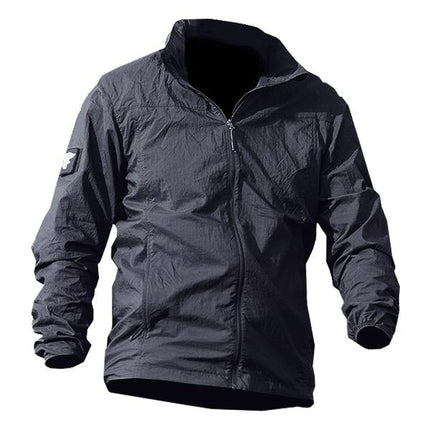Men's Lightweight Quick Dry Jacket | Water-Resistant Outerwear | Breathable Fabric | Zipper Closure | Long Sleeve | Two Flap Pockets | Machin Washable | Outdoor Hiking Jacket