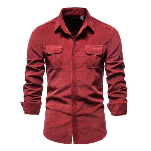 Men's Vintage Corduroy Dress Shirt | Classic Style | Soft Fabric | Durable Construction | Button-Down Collar | Variety of Colors | Timeless Appeal | High-Quality Material | Versatile Wardrobe Essential