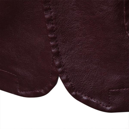 Men's Vintage Style Blazer | Two Button PU Leather Jacket | Slim Fit | Single Breasted | Classic Lapel | Stylish Outerwear | Fashion Forward | High Quality Craftsmanship | Versatile & Durable