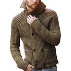 Men's Turtleneck Knit Cardigan | Long Sleeve | High Quality Material | Button Closure | Single Breasted | Loose Fit | Mid-Weight Stylish Sweater for Casual Occasions