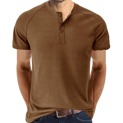 Men's Henley T-Shirt | Short Sleeve | Tough Guy Design | Soft Cotton Blend | Breathable | Comfortable Fit | Classic Henley Neckline | Durable Construction | Versatile Casual Style | Multiple Colors Available