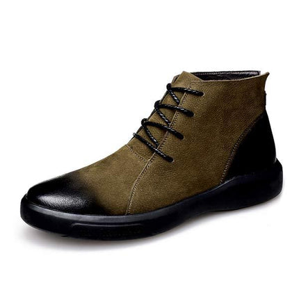 Men's Leather Lace-Up Boots | Durable Rubber Sole | Medium Width | Oxford Construction | Comfortable Leather Linings | Casual High Boots for Men