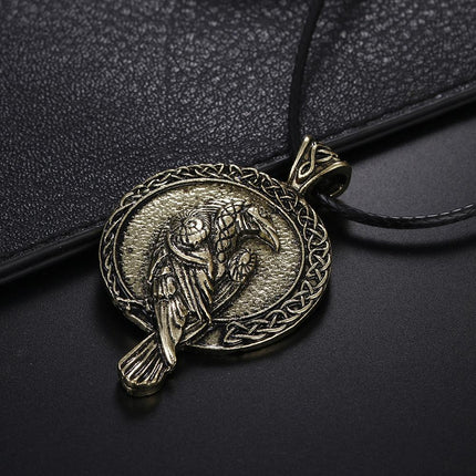 Celtic Raven Necklace | Viking Pendant | Vintage Style | Casual Wear | Jewelry for Men & Women | Norse Mythology Inspired | Gift for Him or Her | Unique Ancient Design