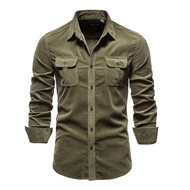 Men's Vintage Corduroy Dress Shirt | Classic Style | Soft Fabric | Durable Construction | Button-Down Collar | Variety of Colors | Timeless Appeal | High-Quality Material | Versatile Wardrobe Essential