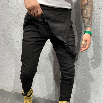 Men's Denim Overalls | Solid Color | Adjustable Straps | High-Quality Durable Fabric | Functional Pockets | Casual Outfits | Versatile Fashion | Classic Comfortable Fit | Everyday Wear