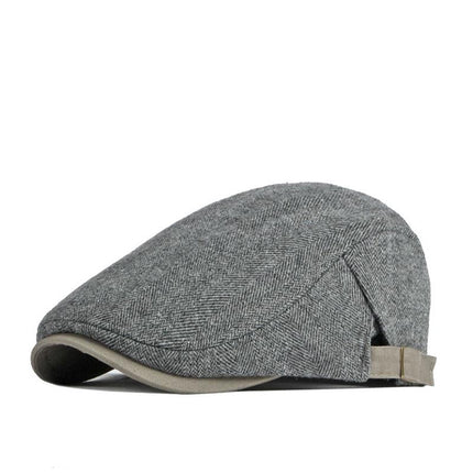Men's Retro Plaid Splicing Beret | Casual Hat | Fashionable Headwear | Checkered Style | Classic Look | Men's Accessories | Elegant | Versatile | Timeless Design | Lightweight | Comfortable Fit