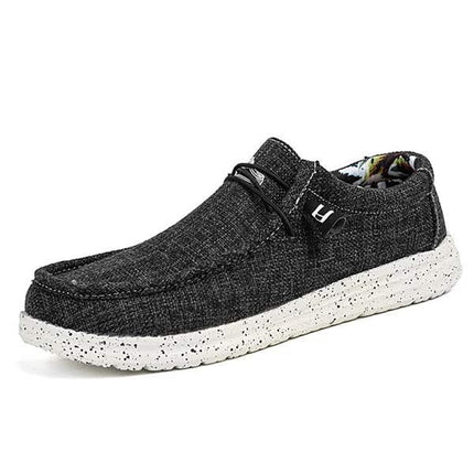 Men's Canvas Loafers | EVA Outsole | Premium Washed Canvas | Elastic Laces | Lightweight Comfort | Rounded Toe Design | Breathable Fabric | Odor-Reducing Insole | Machine Washable | Ideal Casual Shoe