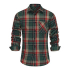 Men's Retro Long Sleeve Shirt | Christmas Plaid Lapel Casual Dress Top | Vintage Style | Comfortable Cotton Blend | Various Sizes | Men's Fashion | Classic Style