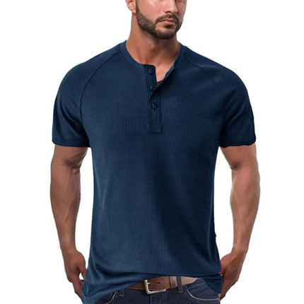 Men's Henley T-Shirt | Short Sleeve | Tough Guy Design | Soft Cotton Blend | Breathable | Comfortable Fit | Classic Henley Neckline | Durable Construction | Versatile Casual Style | Multiple Colors Available