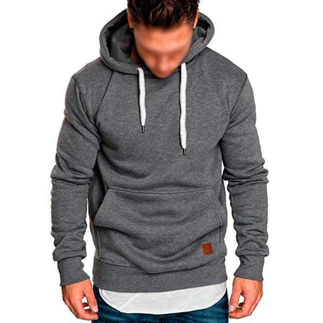 Men's Hooded Sweatshirt | Solid Color | Long Sleeve | Casual Fit | Cotton Blend | Soft & Warm | Versatile Everyday Wear | Adjustable Drawstring Hood | Ribbed Cuffs | Minimalist Design | Fall Winter Spring