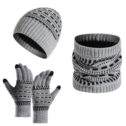 Men's Warm Knitted Hat | Scarf | Gloves Set | Soft Winter Accessories | Classic Design | Versatile Colors | Stretchable Fit | Cozy Cold Weather Gear