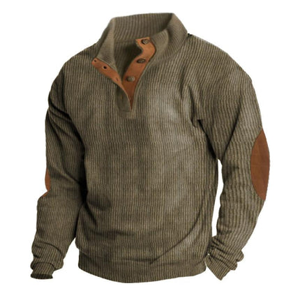 Men's Outdoor Stand Collar Long Sleeve Sweatshirt | Casual Wear | Breathable Fabric | Durable Corduroy | Relaxed Fit | Versatile Style | High-Quality Comfort