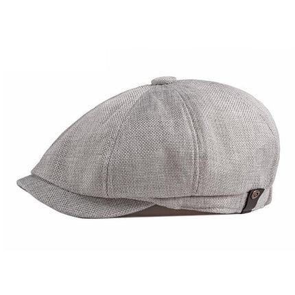 Men's Retro Beret Hat | Thin Breathable Octagonal Cap | Flat Top with Short Brim | Adjustable Acrylic | Casual Accessory