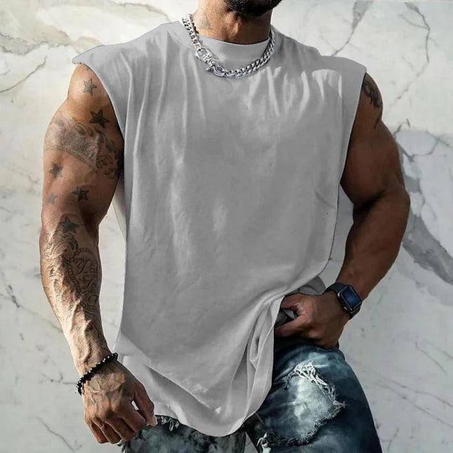 Men's Athletic Tank Top | Solid Color | Wide Shoulder | Round Neck | Moisture-Wicking Fabric | Tailored Fit | Versatile Activewear | Multiple Colors Available