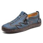 Men's Vintage Leather Loafers | Casual Comfort Shoes | Cushioned Footbed | Flexible Rubber Outsole | Easy Slip-On | Medium Width