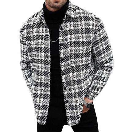 Men's Blended Fabric Lapel Jacket | Single-Breasted | Tailored Fit | Versatile Outerwear | Classic Style | Long Sleeve | Durable & Breathable | Range of Sizes | Casual & Professional Wear