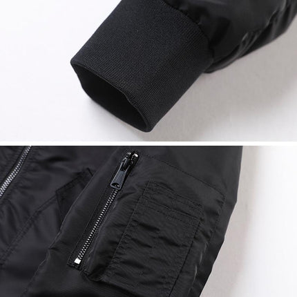 Men's Bomber Jacket | Polyester Lapel Collar | Ribbed Cuffs & Collar | Two Hand Pockets | Fall Spring Outerwear | Machine Washable | Classic Design with Modern Edge | Versatile Stylish Jacket