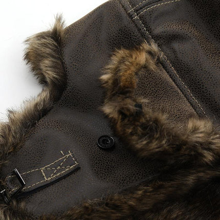Men's Leather Hat | Warm Ear Protection | Winter Style | High-Quality Durable Material | Rugged Design | Adjustable Fit | Timeless Fashion | Comfortable Insulated Lining | Outdoor Adventures