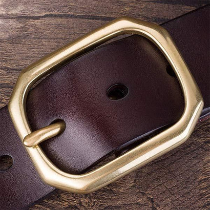 Vintage Leather Belt | Cowhide | Genuine Leather | Men's & Women's Fashion Accessories | Classic Style | Adjustable Strap