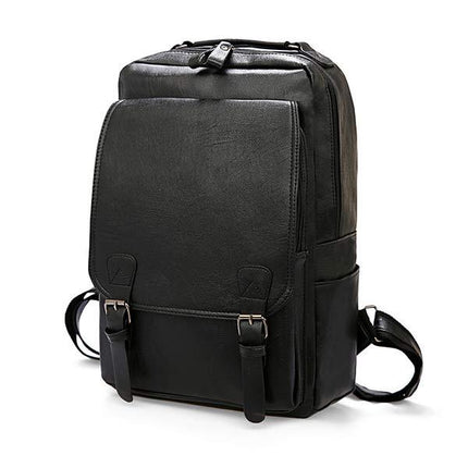 Vintage Leather Backpack | Large Capacity | Multifunctional Business Bag | Zip Flap Design