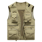 Men's Outdoor Quick-Drying Vest | Multi-Pocket | V-Neck | Zipper Closure | Removable Back | Mesh Patchwork | Breathable Lightweight Fabric | Ideal for Fishing, Cycling, Sports & Leisure Activities