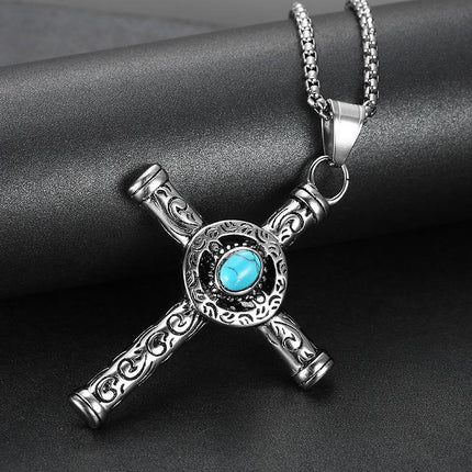 Vintage Cross Pendant Necklace | Casual Fashion Jewelry | Men's & Women's Accessory | Retro Style Charm | Unisex Necklace | Spiritual Gift | Antique Design | Adjustable Chain | Everyday Wear