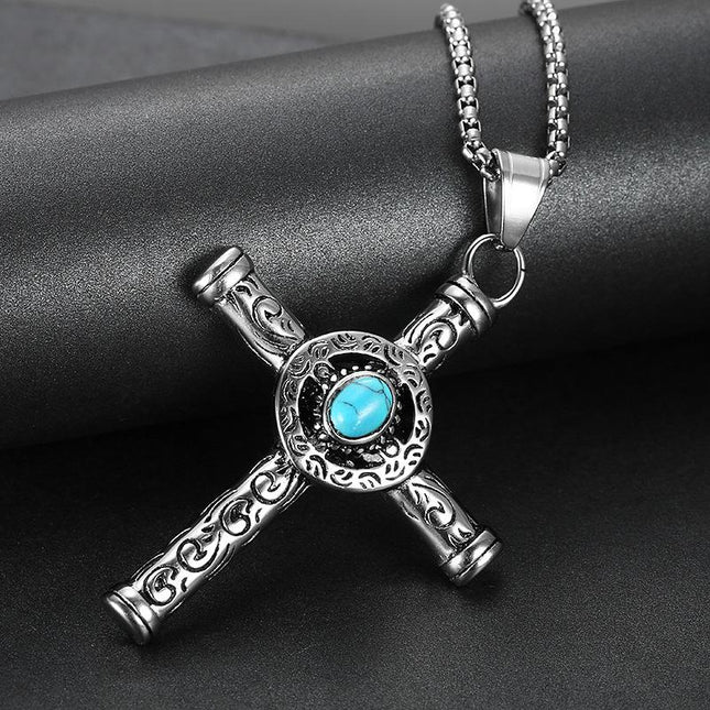 Vintage Cross Pendant Necklace | Casual Fashion Jewelry | Men's & Women's Accessory | Retro Style Charm | Unisex Necklace | Spiritual Gift | Antique Design | Adjustable Chain | Everyday Wear