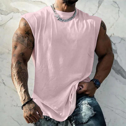 Men's Athletic Tank Top | Solid Color | Wide Shoulder | Round Neck | Moisture-Wicking Fabric | Tailored Fit | Versatile Activewear | Multiple Colors Available