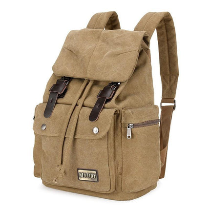 Men's Vintage Canvas Backpack | Large Capacity | Multi-Pocket | Retro Outdoor Design | Durable Heavy-Duty Material | Leather Accents | Adjustable Straps | Travel & Urban Use | Unisex Versatile Bag